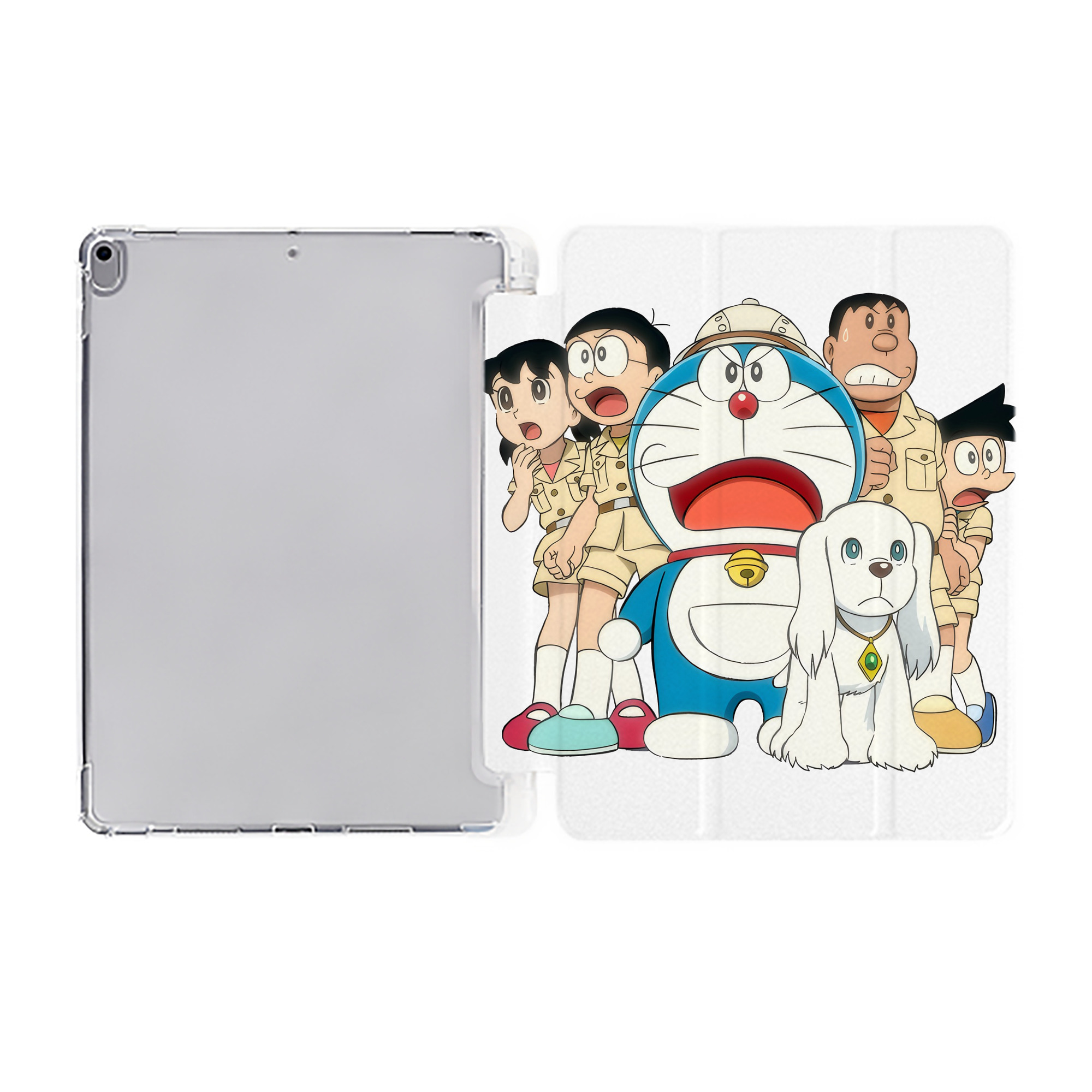 （画像用） ドラえもん Doraemon IPad ケース ペン収納付き 三つ折りスタンド PUレザー×シリコン 対応機種9.5/10.5/10.9インチ